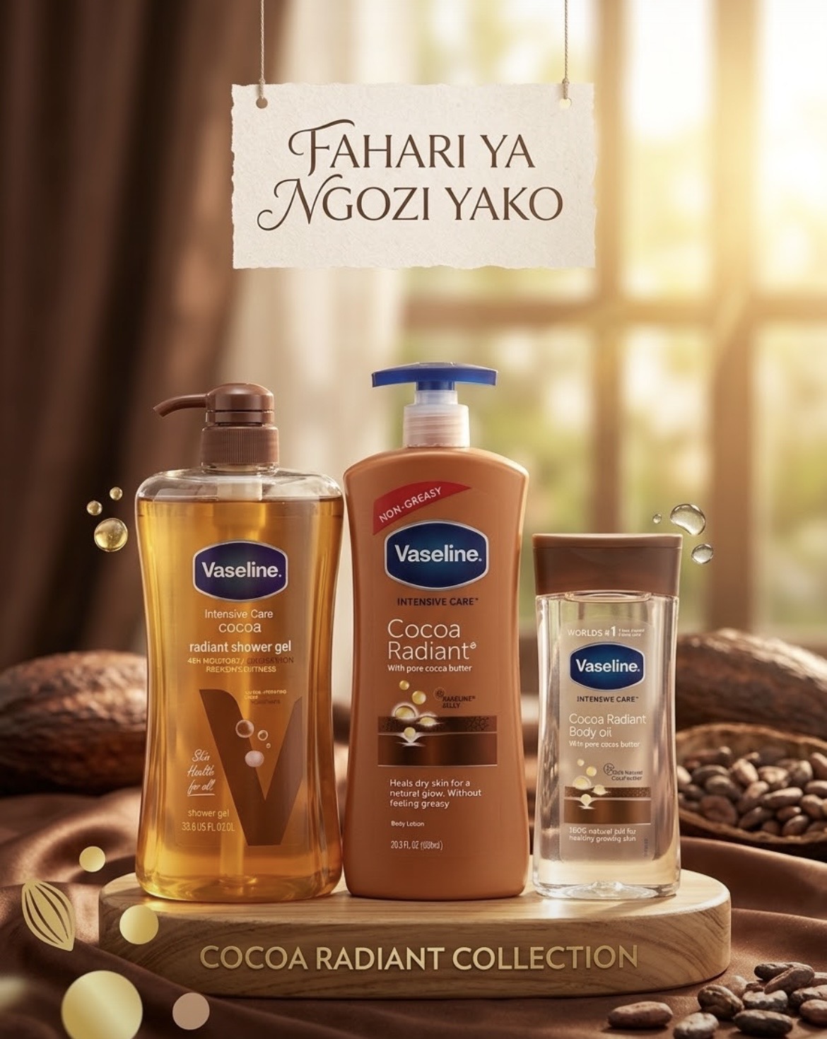 Vaseline body lotion and oil