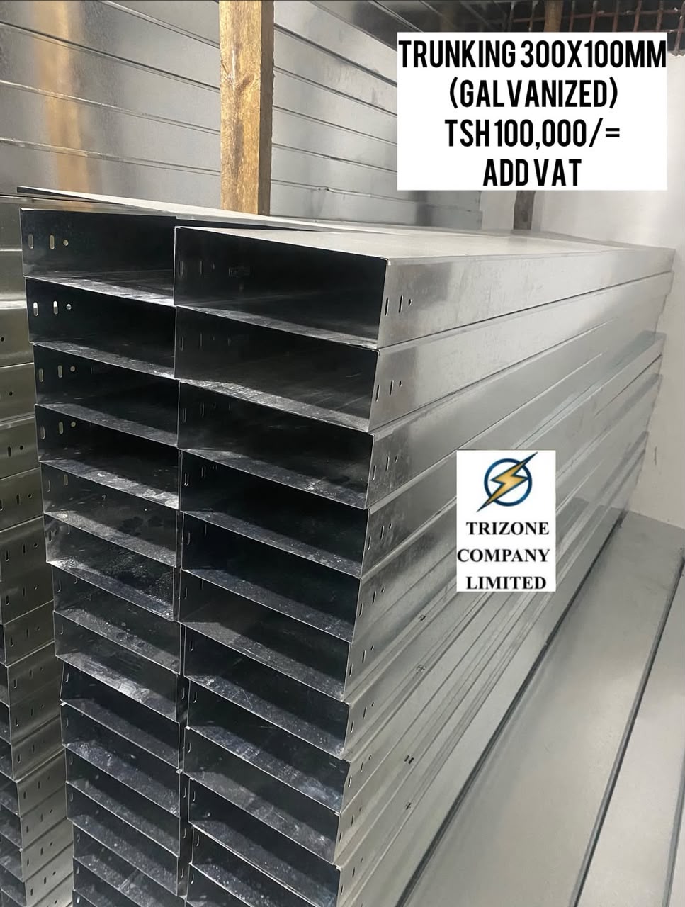 Cable trunking galvanized 300 x 100mm