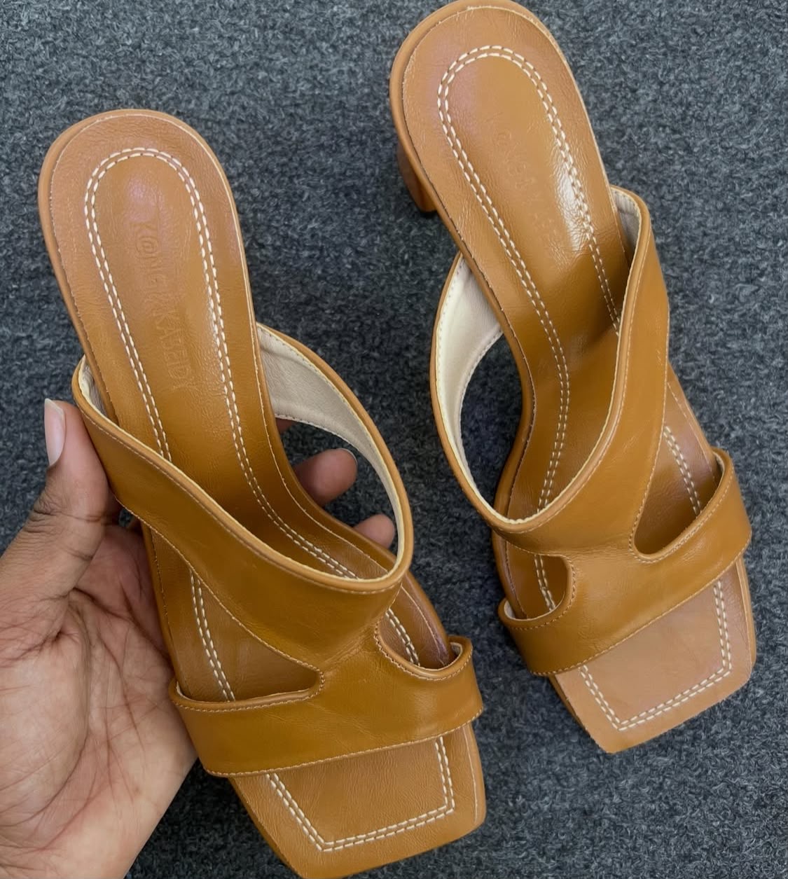 simple high big strap heel