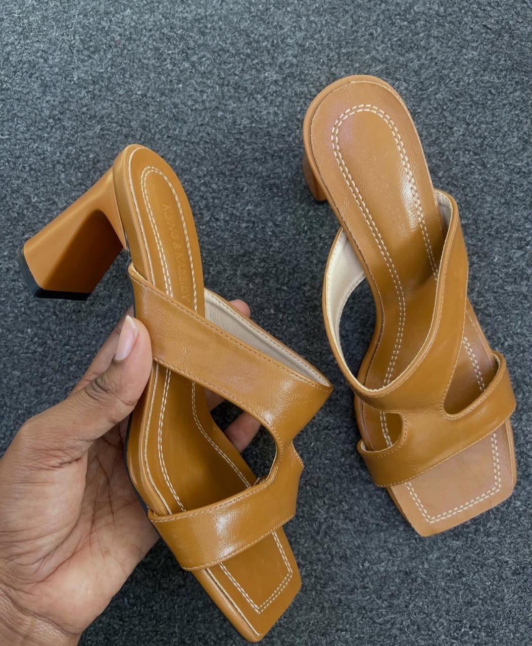 simple high big strap heel