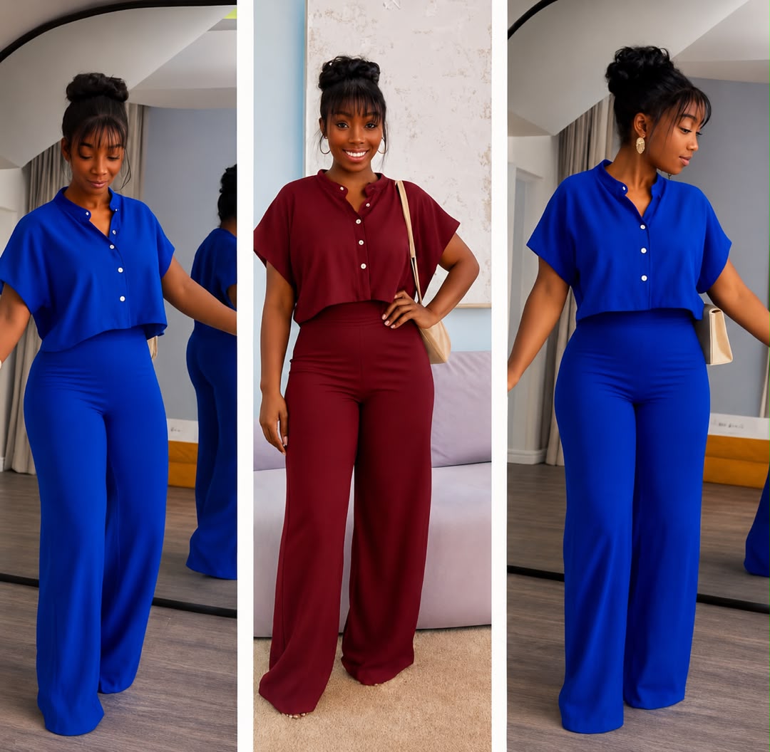 Elegant blue top and trouser