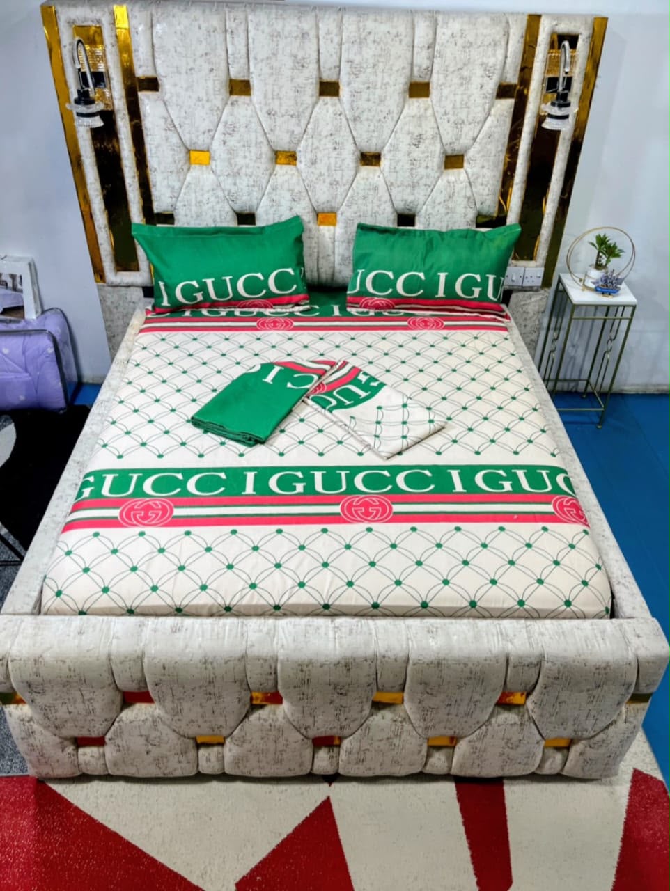 Brown Gucci bedaheet