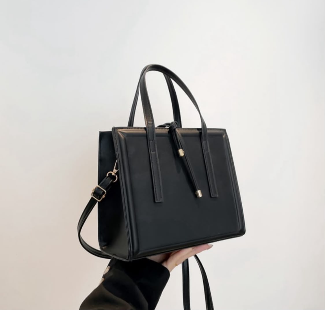 Black satchel long bag