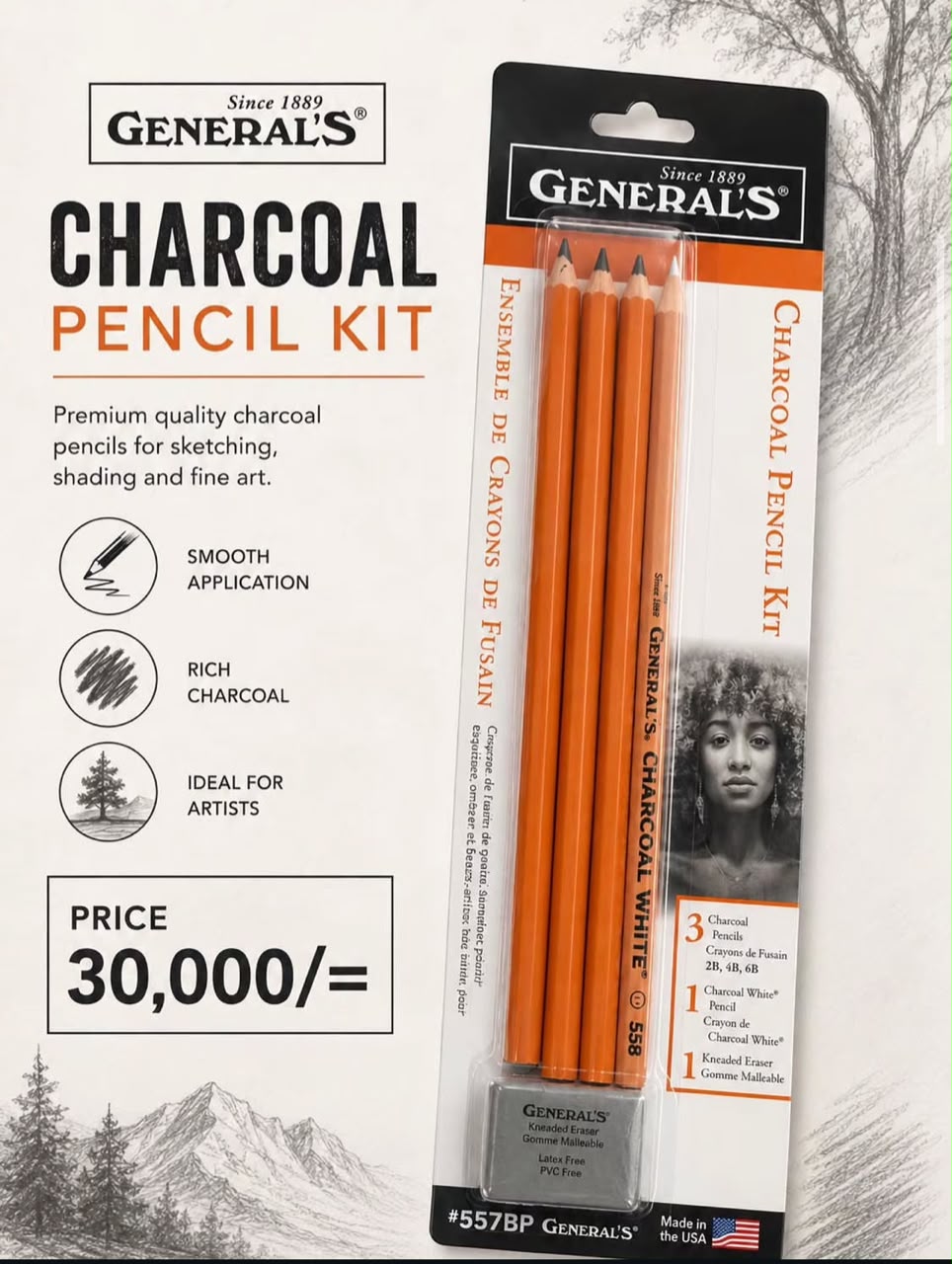 Charcoal pencil kit