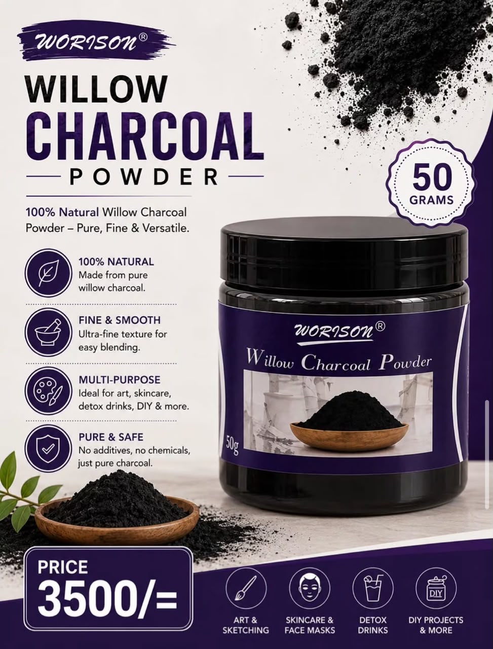 Willow charcoal powder