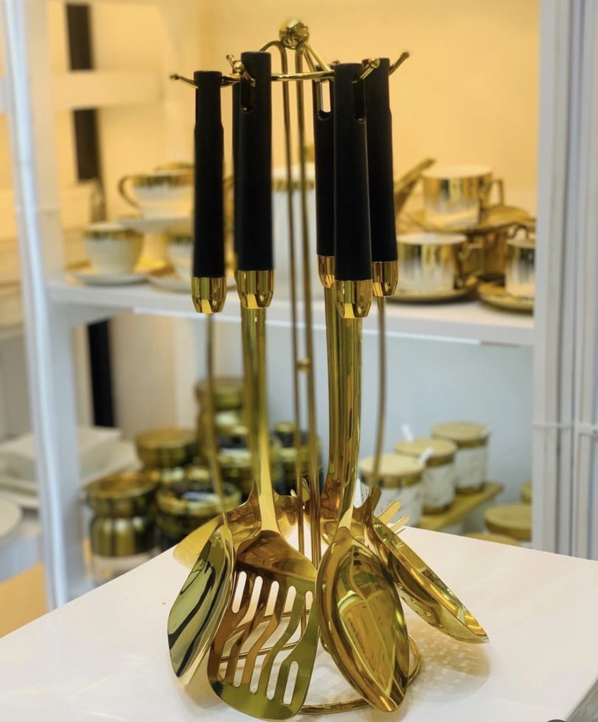 gold serving spoon