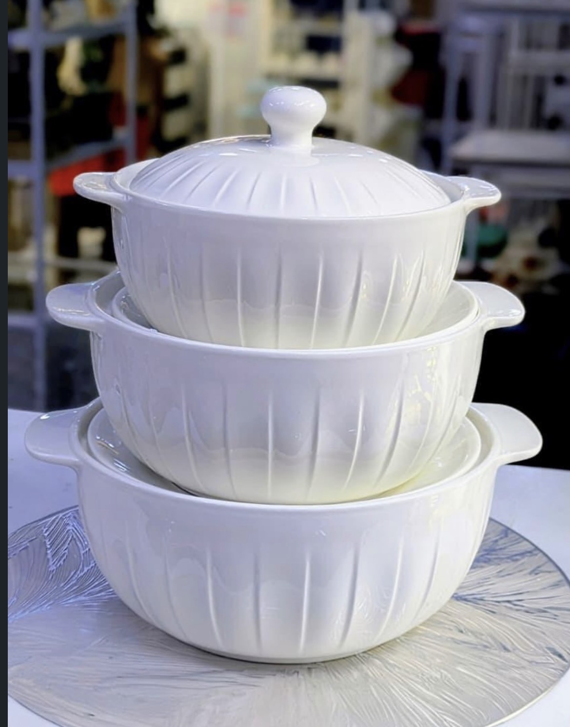 full white serving dish