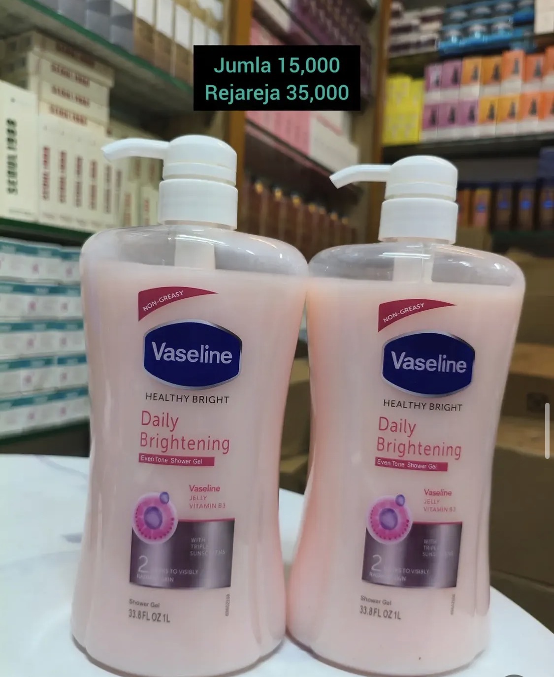 Vaseline tone shower gel