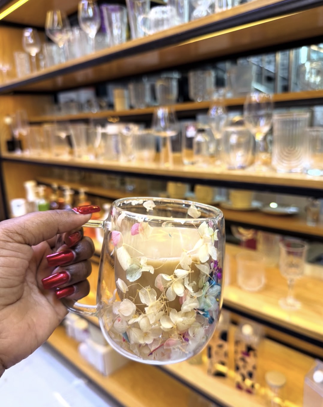 Decorated double wal glass