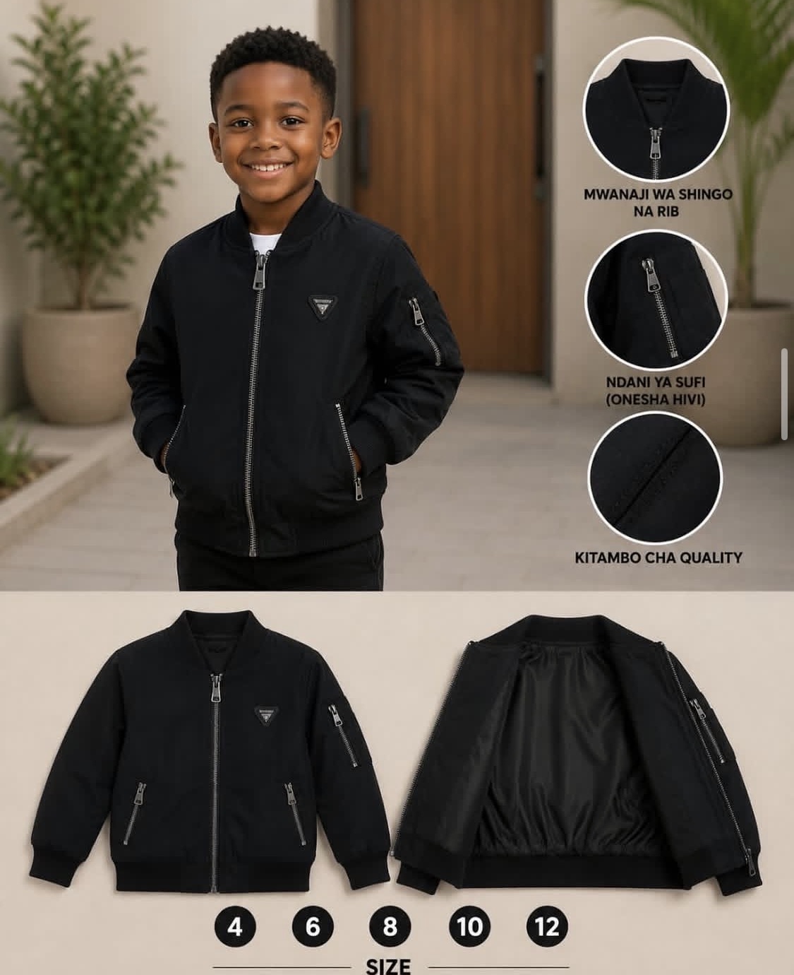 Leather jacket za watoto