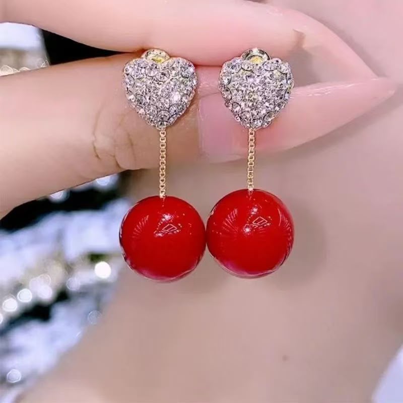 Red Globe Earrings