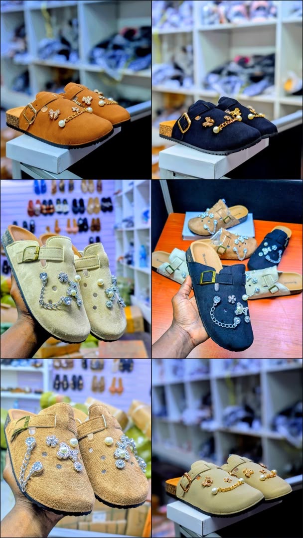 fashion slides with accessories