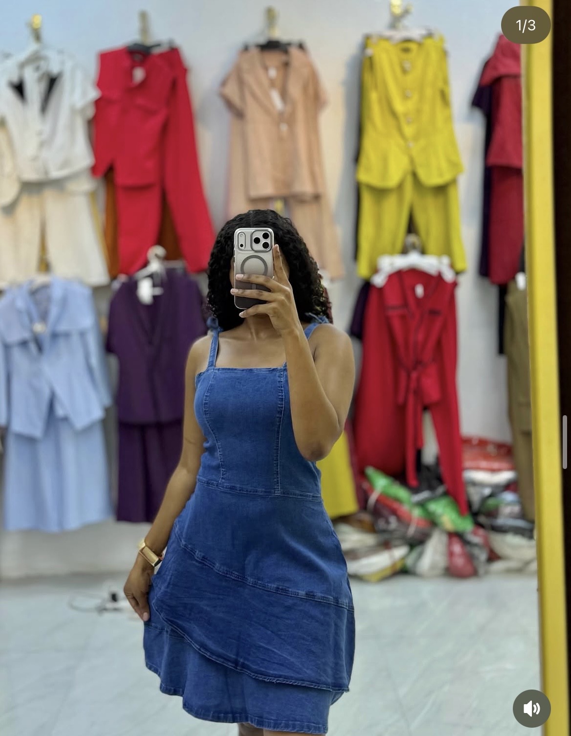 2layer denim dress