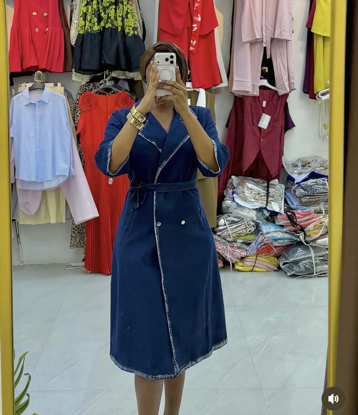 side close denim dress
