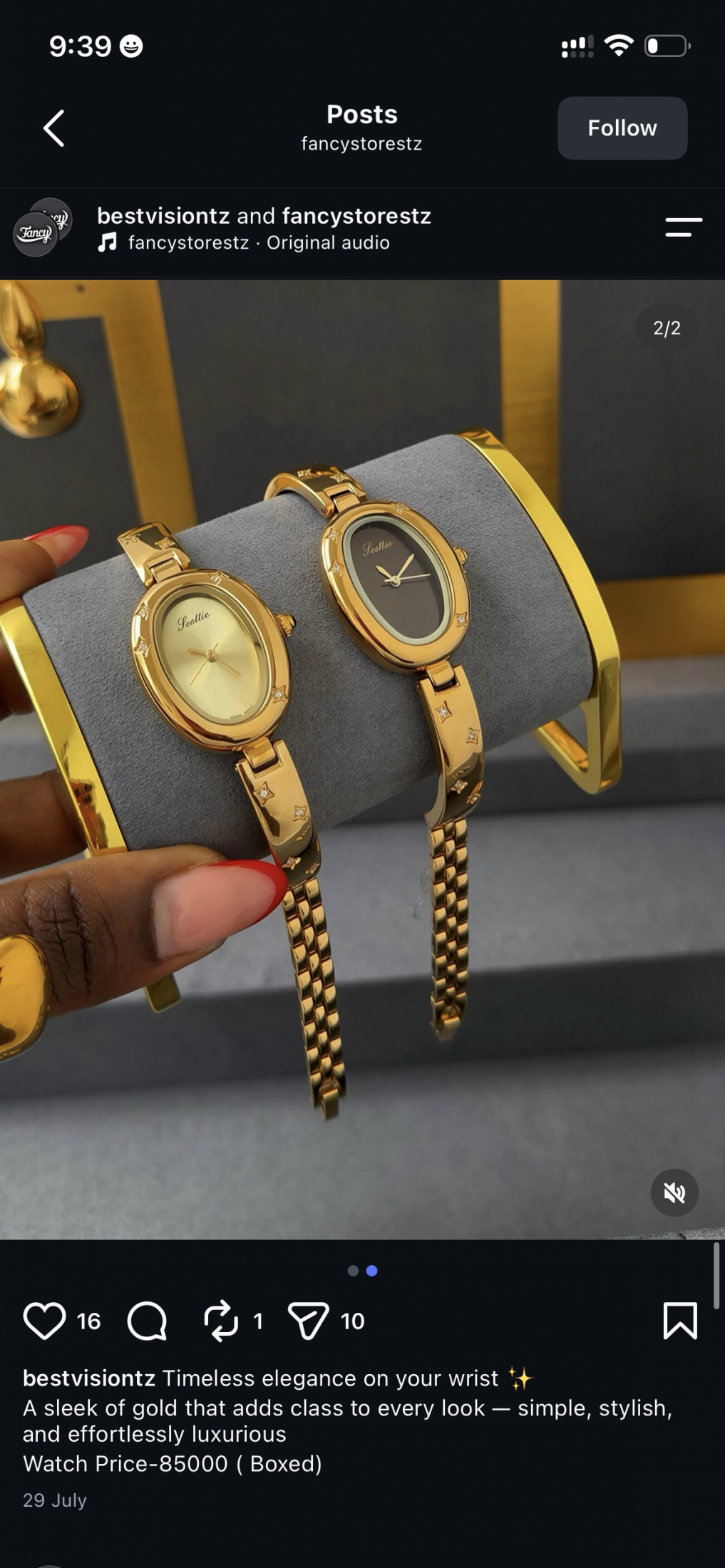 gold oval watch