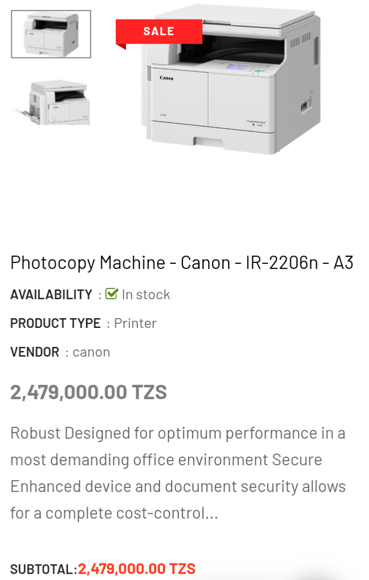 Photocopy machine Canon -IR-2206n-A3