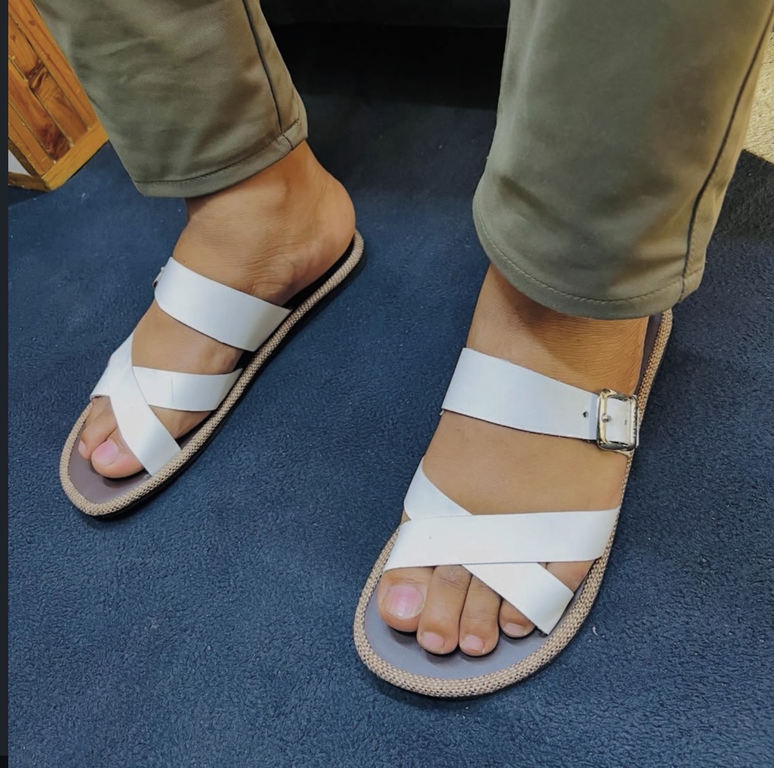 White sandal.