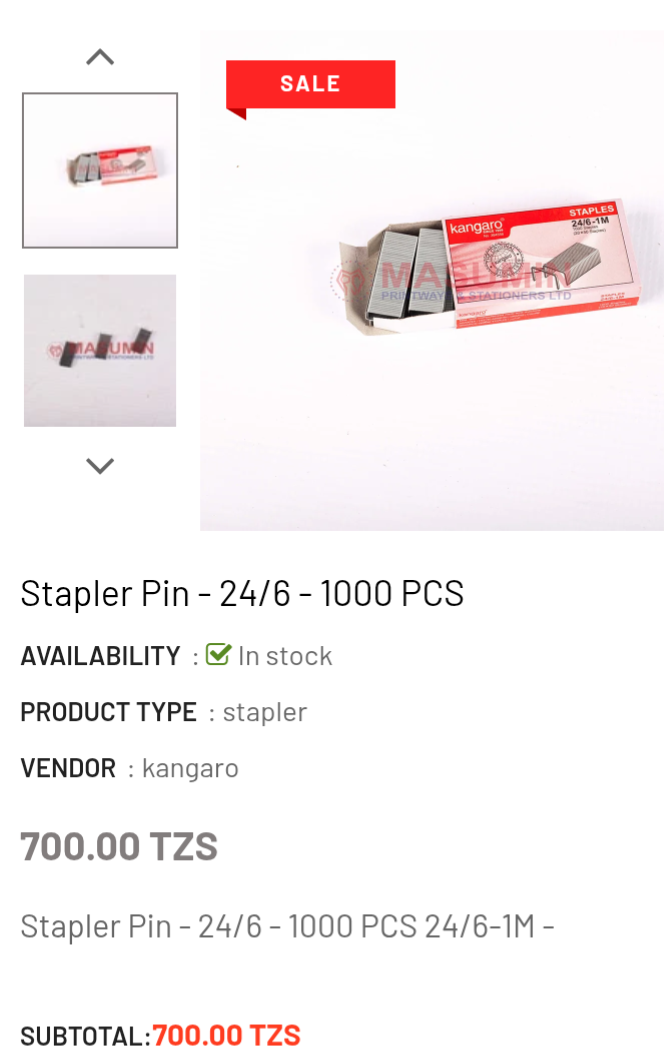 Stapler pin