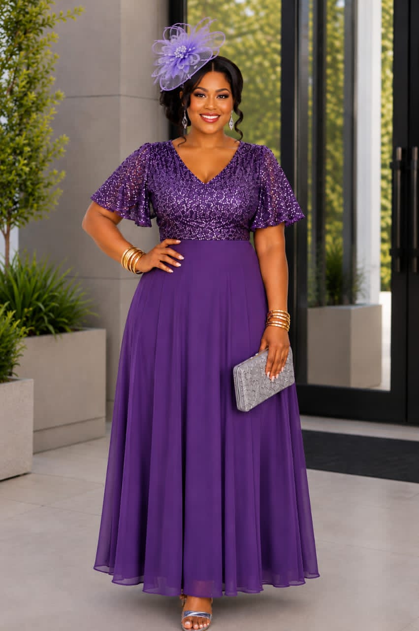 Elegant purple Gawn