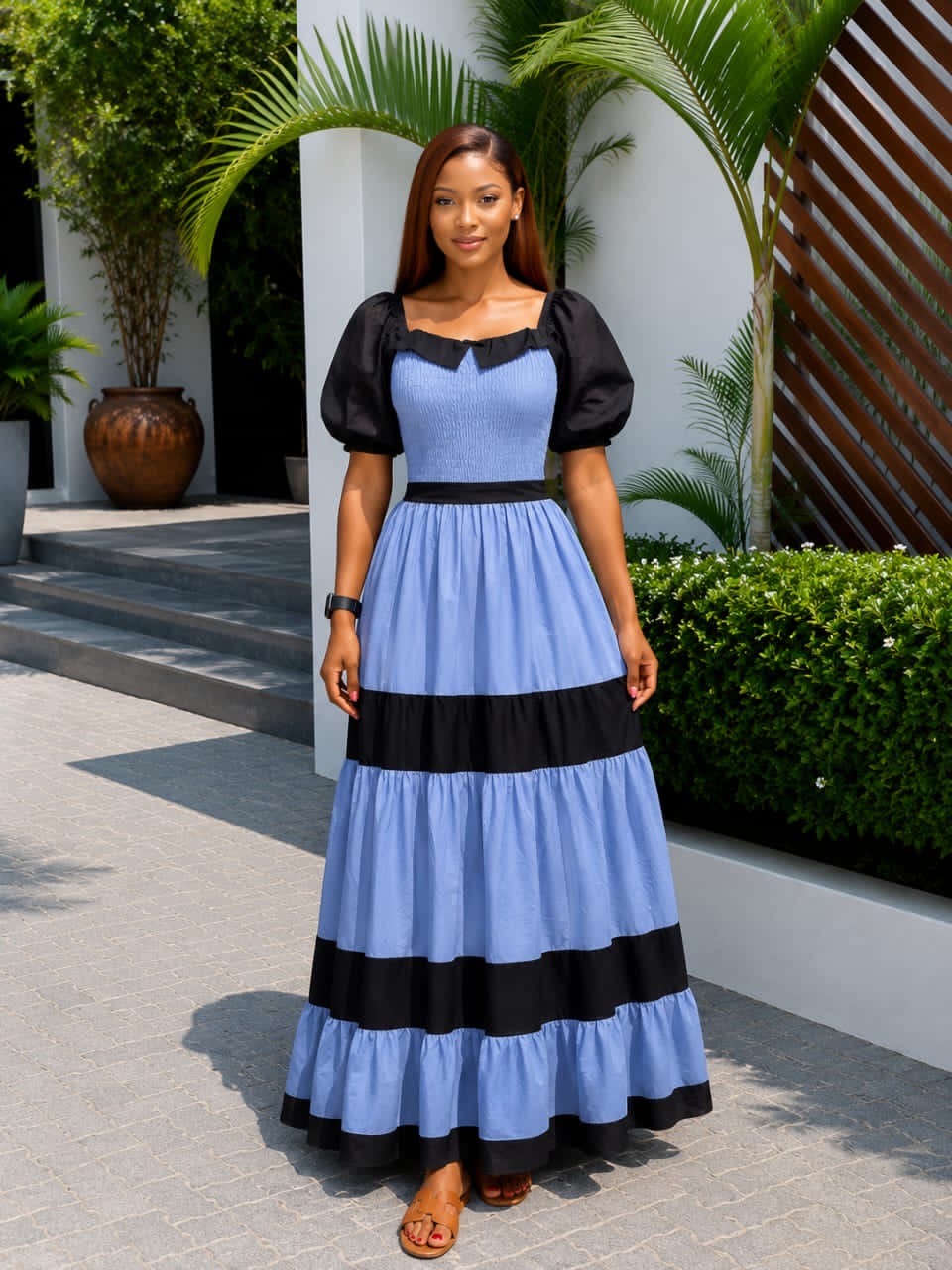 black and color dress