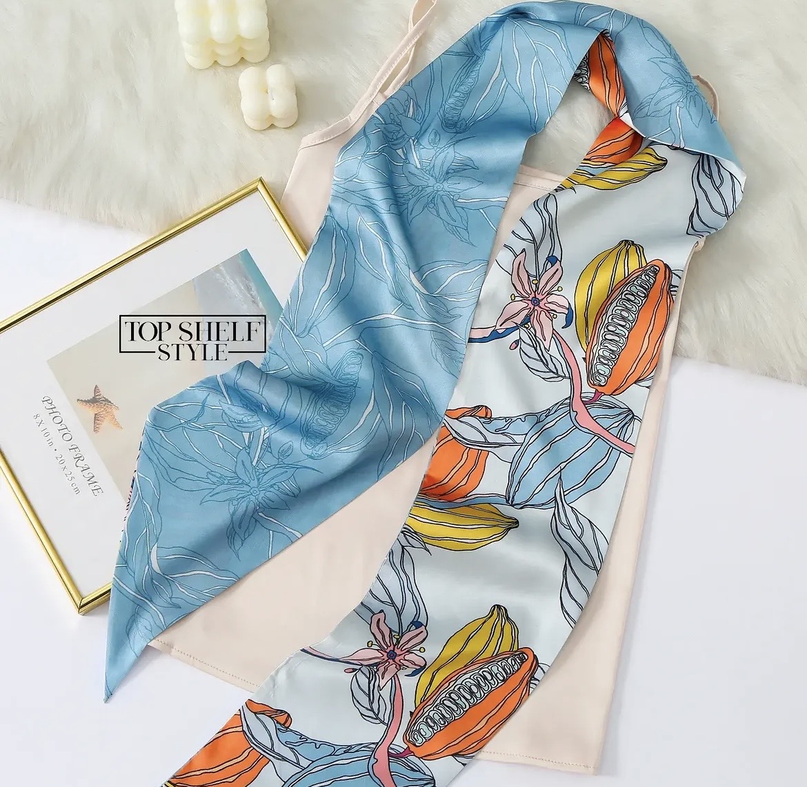 ribbon satin silk scarf