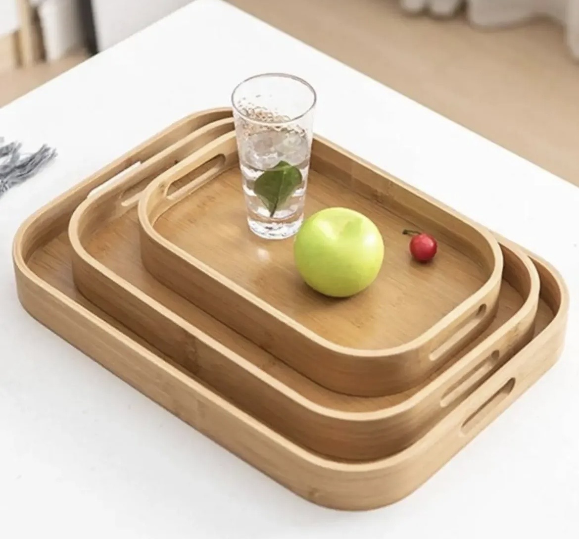 bamboo rectangle tray