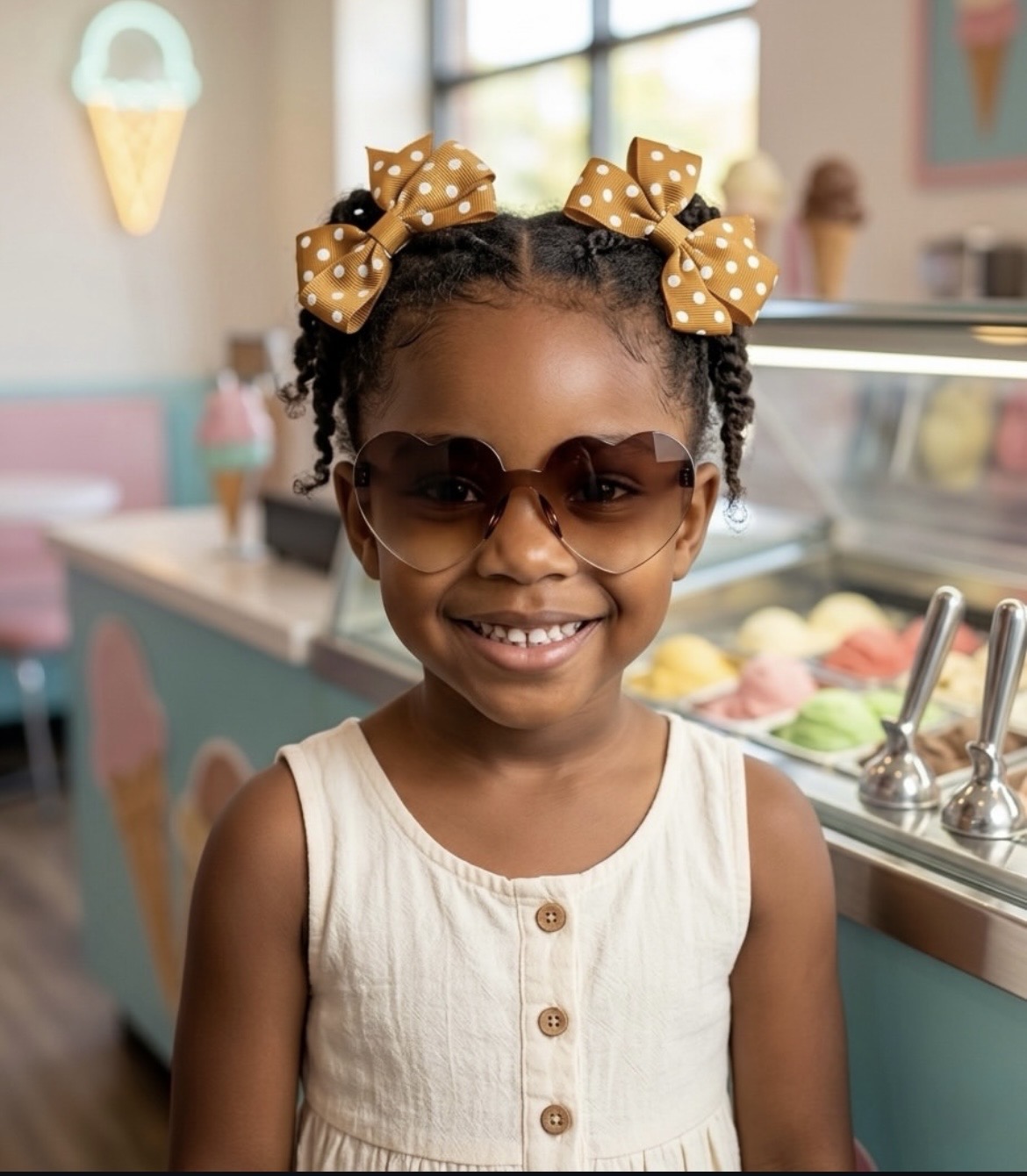 hair bowtie and baby shades
